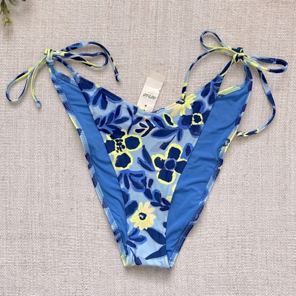 Aerie Swim Nwt Aerie Printed Cheekiest Tie String Bikini Bottom Poshmark